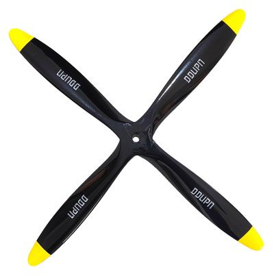 ECHOBBY 4 Blades 18x8 Engine Wood Propeller Black for Nitro Glow Gasoline Power RC Model Airplane Scale Warbird Sporter Trainer
