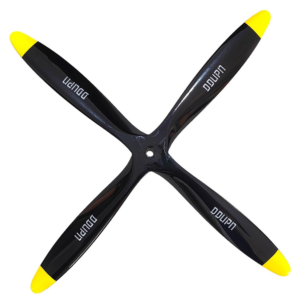 ECHOBBY 4 Blades 18x8 Engine Wood Propeller Black for Nitro Glow Gasoline Power RC Model Airplane Scale Warbird Sporter Trainer