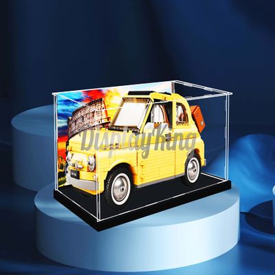 Acrylic Display case with Screw for Fiat 500 10271 (Model Set is not Included) (with Theme Background)