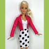 Eledoll Clothes Deluxe Fashion Pack for 11.5 inch Doll Boss Lady III Elegant Fuchsia Pink Leather Jacket Set view 4