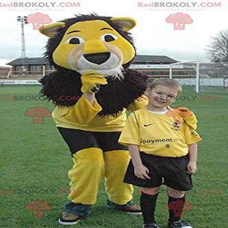 SPOTSOUND All hairy black and white lion REDBROKOLY Mascot