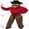 SPOTSOUND Cowboy REDBROKOLY Mascot with a traditional outfit and a hat view 1
