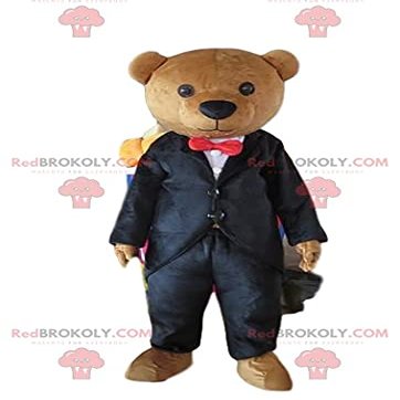 SPOTSOUND Costumed teddy bear REDBROKOLY Mascot, elegant bear, businessman