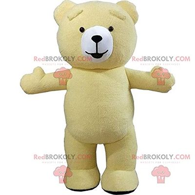 SPOTSOUND Big yellow teddy bear REDBROKOLY Mascot, teddy bear costume
