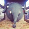 SPOTSOUND Elephant REDBROKOLY Mascot with a big head view 1