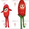 2 strawberry REDBROKOLY Mascots, strawberry costumes view 1