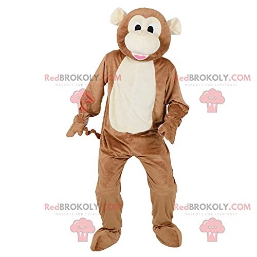 SPOTSOUND Brown and white monkey REDBROKOLY Mascot