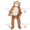 SPOTSOUND Brown and white monkey REDBROKOLY Mascot view 1