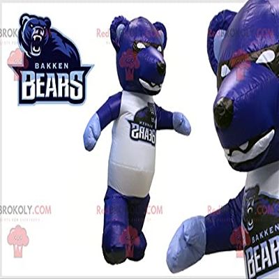 SPOTSOUND Giant black and white blue bear REDBROKOLY Mascot