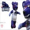 SPOTSOUND Giant black and white blue bear REDBROKOLY Mascot view 1