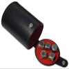 Cyber-Deals Set of Dice Cup Black PU Leather with Storage Compartment Red Felt Lined + 16mm Zinc Alloy Metal Dice, Gift Boxed (Antique Tin, Black) view 2