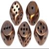 Set of Dice Cup Black PU Leather with Storage Compartment Red Felt Lined + 16mm Zinc Alloy Metal Dice, Gift Boxed (Antique Copper, Black) view 3