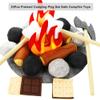 23 PCS Pretend Campfire Toys, Kids Plush Felt Play Campfire Playset Safe Fake Fire Wood Stones Toys Pretend Camping Play Set for Kids Toddlers Age 3-5 view 2