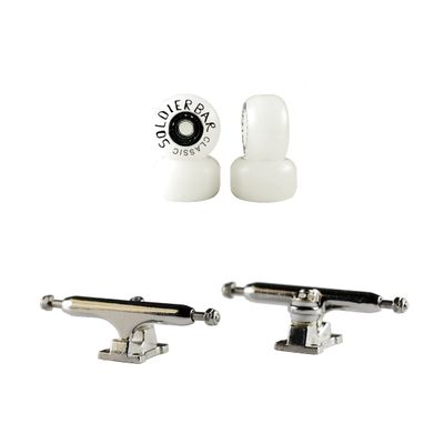 SOLDIER BAR Fingerboards Parts Component (PRO Sixth Generation) Logo Handmade Wheels (Non CNC) +Big Eagle Trucks 34mm(Silvery White Truck) (Ice Wheels)