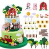 30 PCS Farm Animal Cow Cake Topper Decorations for Farm Animal Theme Birthday Baby Shower Party (Style A) view 1