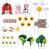 30 PCS Farm Animal Cow Cake Topper Decorations for Farm Animal Theme Birthday Baby Shower Party (Style A) view 2