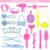 BARWA 43 PCS Doll Accessories Travel Toiletries Clip Bag Crown Necklace Comb Camera Rubber Band for 11.5 inch Doll Xmas Gift view 3