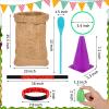 Sumind 40 Pcs Carnival Outdoor Games, 6 Pack 25x40 Burlap Potato Sack Race Bags for Kids Adults, Egg Spoon 3 Legged Race Bands Ring Toss Cones for Field Day Family Reunion Lawn Easter Games view 2