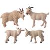 JOKFEICE Animal Figures 4pcs Plastic White Goat Animals Action Model Science Project, Learning Educational Toys, Birthday Gift, Cake Topper, for Kids view 1