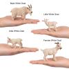 JOKFEICE Animal Figures 4pcs Plastic White Goat Animals Action Model Science Project, Learning Educational Toys, Birthday Gift, Cake Topper, for Kids view 4