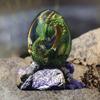 Prevessel Lava Dragon Egg Ornaments, Crystal Dragon Egg with Display Base Sculpture Display Paperweight Desktop Decor view 3