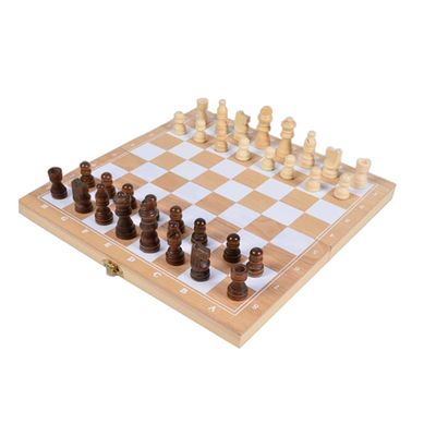 11.4Chess Sets Solid Wood Folding Board Game Parent Child Entertainment Teaching Tools for Beginner Kids Adults ( Color : White )