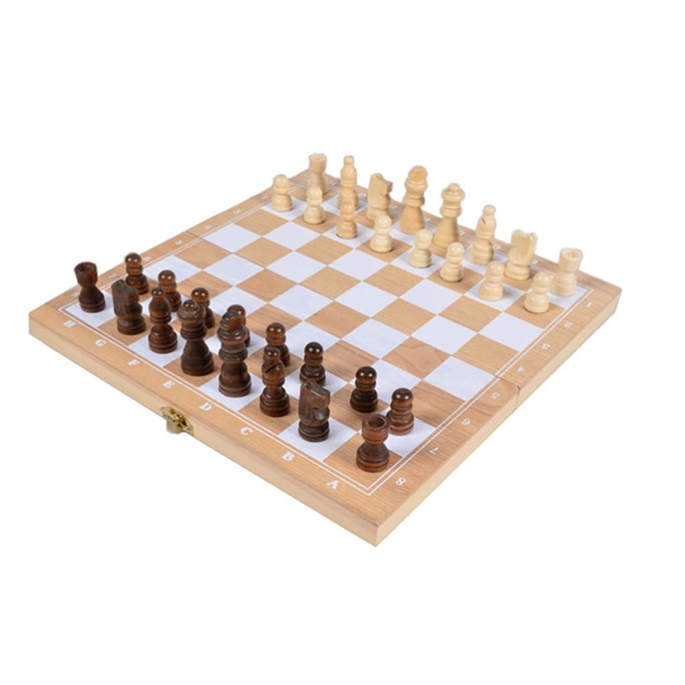 11.4Chess Sets Solid Wood Folding Board Game Parent Child Entertainment Teaching Tools for Beginner Kids Adults ( Color : White )