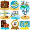 13pcs Travel Theme Party Decorations Let The Adventure Begin Table Honeycomb Centerpieces for Graduation Retirement Job Career Change Farewell Party Supplies view 1