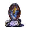 Prevessel Lava Dragon Egg Ornaments, Crystal Dragon Egg with Display Base Sculpture Display Paperweight Desktop Decor view 1