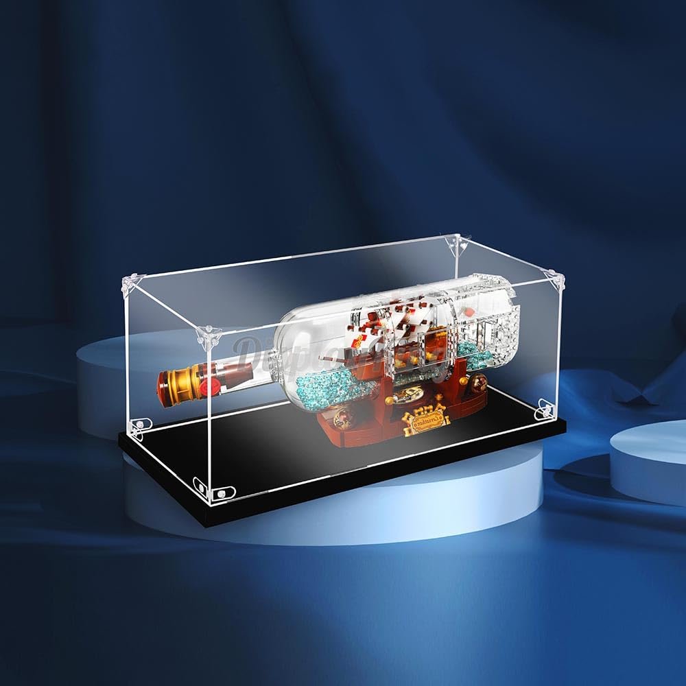Acrylic Display case with Screw for Ship in a Bottle 21313-3mm Thickness (Model Set is not Included) (No Background)