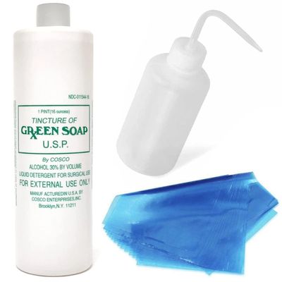 16oz Cosco Green Soap Pack w/ 8oz Squeeze Bottle & 20 Bottle Covers (16oz)