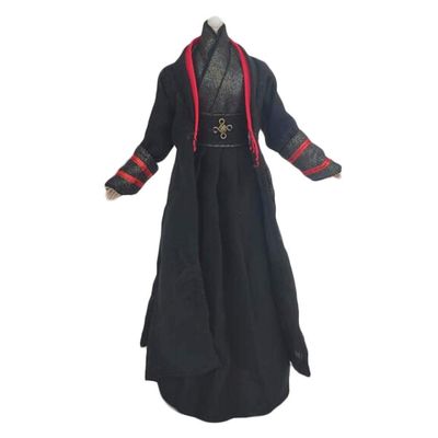 Panda Legends Black Swordswoman Doll Clothes Handmade Chinese Style Ancient Costume Doll Dress for 11.5 inch Doll