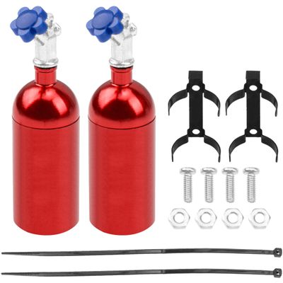 2Pack Vgoohobby Simulation Nitrogen Bottle Decoration Part Accessory Compatible with Traxxas TRX4 Axial SCX10 RC4WD Tamiya CC01 D90 90046 1/10 RC Crawler (Red)