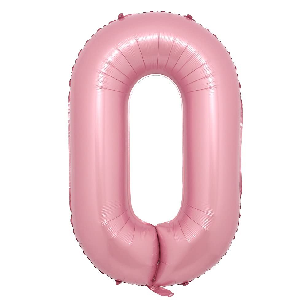 16 Inch Pink Foil Number Balloons Digital Globos Birthday Wedding Party Decorations Ballons Baby Shower Supplies (16 inch Pink 0)