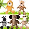 5 Pieces Safari Stuffed Animals Toy Set Includes Lions Tigers Elephants Zebras and Giraffes 11.8 Inch Wild Animals Soft Realistic Jungle Toys view 1