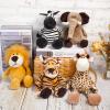 5 Pieces Safari Stuffed Animals Toy Set Includes Lions Tigers Elephants Zebras and Giraffes 11.8 Inch Wild Animals Soft Realistic Jungle Toys view 4