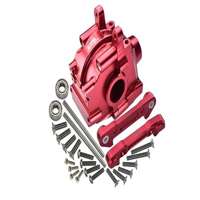 1:10 Lasernut U4 Tenacity LOS03028 / Tenacity DB Pro LOS03027V2 Upgrade Parts Aluminum Front Gear Box + Front Lower Suspension Mount - 26Pc Set Red
