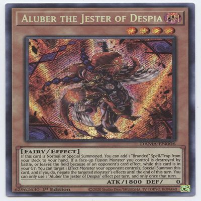 Aluber The Jester of Despia - DAMA-EN006 - Secret Rare - 1st Edition