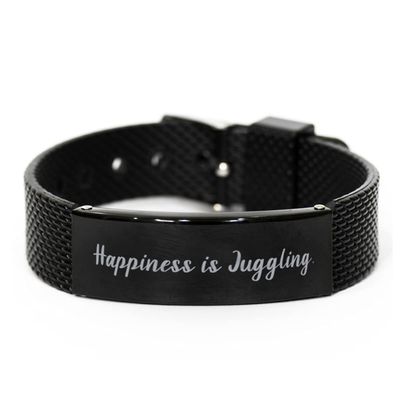 Game On Novelties Reusable Juggling Gifts, Happiness is Juggling., Inappropriate Black Shark Mesh Bracelet for Friends from