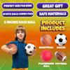 Sports Balls for Kids & Toddlers - (Pack of 4) 5-inch Sports Set Includes Football, Small Size Soccer, Basketball, and Playground Balls, Fun Indoors & Outdoor Toys (Hand Pump Included) view 3