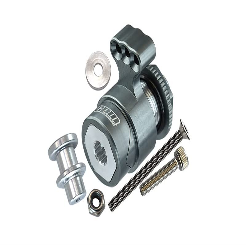 6pc Set Upgrades Aluminum 7075 15T Servo Horn W. Built-in Spring (3 Positioning Holes) ARRMA 1/5 KRATON 8S/Outcast 8S RC Cars by GPM (Gray)