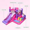 RETRO JUMP Inflatable Bounce House, 6-in-1 Jump & Slide Bouncy House for Kids Outdoor W/Large Ball Pit, Princess Bounce House with Blower for Girls Party - Carry Bag, Repair Kit, Stakes Included view 2