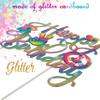 C L cooper life Tie Dye Happy Birthday Cake Topper - Gold, 1pc, 7.9 x 6.8 inches - Tie Dye Party Decoration for Carnival, Baby Shower, Birthday view 4