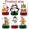 6 Pieces Christmas Table Decorations Honeycomb Centerpieces, Christmas 3D Honeycomb Table Decor, Santa Snowman Topper for Winter Holidays Dining Room Party Supplies Favors view 2