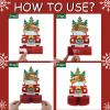 6 Pieces Christmas Table Decorations Honeycomb Centerpieces, Christmas 3D Honeycomb Table Decor, Santa Snowman Topper for Winter Holidays Dining Room Party Supplies Favors view 3