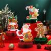 6 Pieces Christmas Table Decorations Honeycomb Centerpieces, Christmas 3D Honeycomb Table Decor, Santa Snowman Topper for Winter Holidays Dining Room Party Supplies Favors view 4