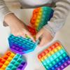 Enovoe Pop Fidget Toys - 4 Pack, Push Pop Toys for Kids and Adults 6.77 x 6.5 x 3.11 in - Rainbow Bubble Fidget Poppers - Fidget Shapes - Square Octagon Apple Puzzle view 2