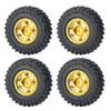 4Pcs 1.0" Beadlock Wheels with Rubber Tires for 1/24 Axial SCX24 AXI90081 AXI00001 AXI00002 RC Crawler Car (Gold) view 2