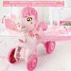Pink Bubble Machine Blower Maker Lawn Mower Walking Toy Christmas Basket Stuffers Outdoor Summer Girls Kids Toddler 1st Birthday Best Gift for 1 2 3 Year Old Unique Cute Valentines Day Unicorn Gifts view 3