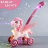 Pink Bubble Machine Blower Maker Lawn Mower Walking Toy Christmas Basket Stuffers Outdoor Summer Girls Kids Toddler 1st Birthday Best Gift for 1 2 3 Year Old Unique Cute Valentines Day Unicorn Gifts view 4